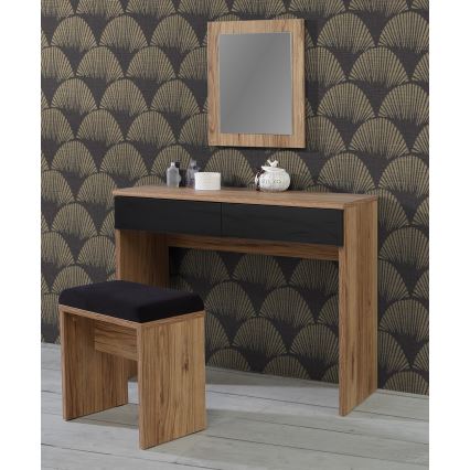Sminkbord ERO + pall brun/svart