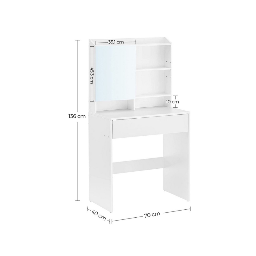 Sminkbord FREYA, vitt