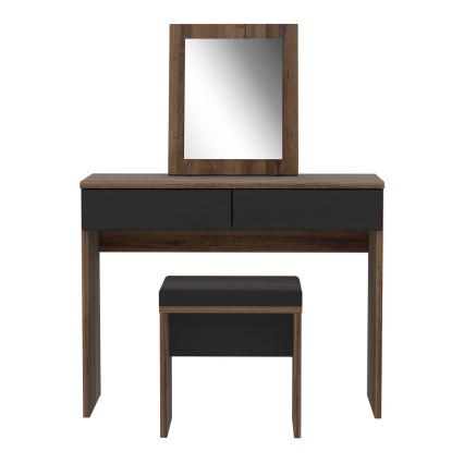Sminkbord JUNO + pall 45x29,6 cm brun/svart