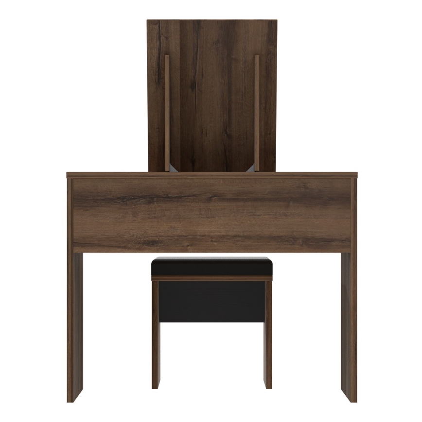 Sminkbord JUNO + pall 45x29,6 cm brun/svart