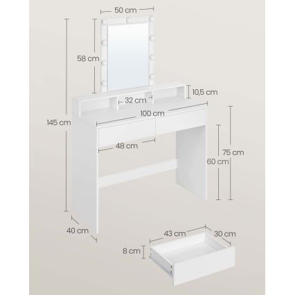 Sminkbord LADA vit