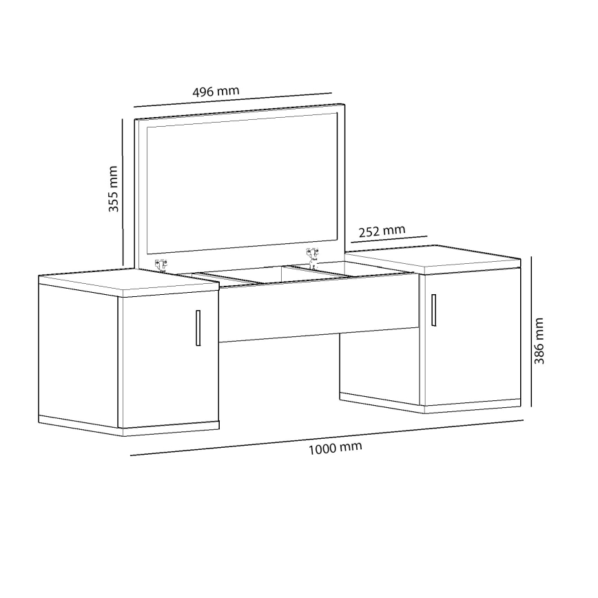 Sminkbord MERCAN 39x100 cm vit