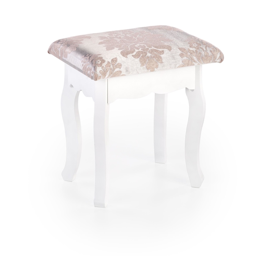 Sminkbord SARA 80x130 cm + stool 45x37 cm vit