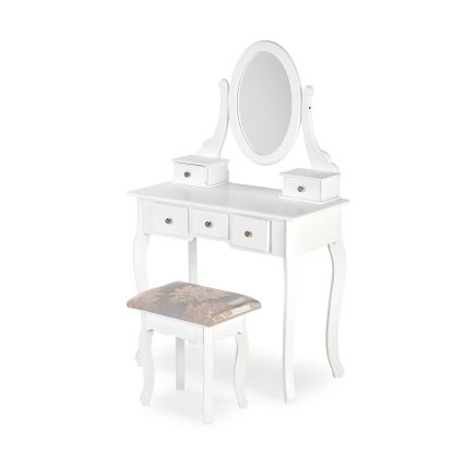 Sminkbord SARA 80x130 cm + stool 45x37 cm vit