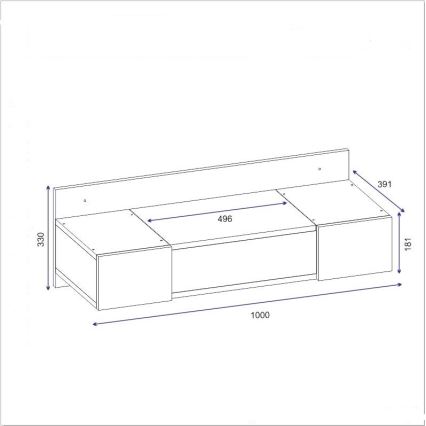 Sminkbord ZAKKUM 33x100 cm beige