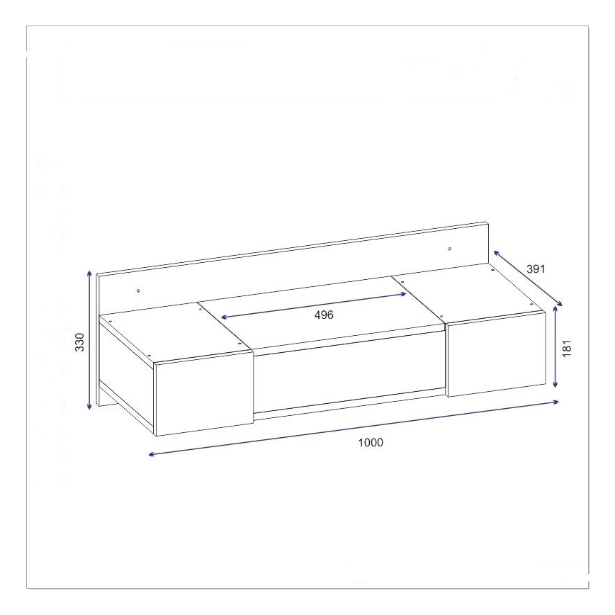 Sminkbord ZAKKUM 33x100 cm beige