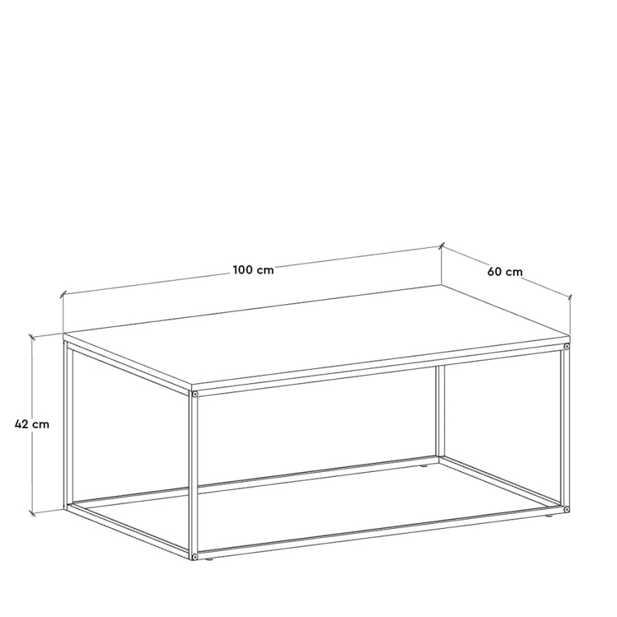 Soffbord 42x100 cm brun
