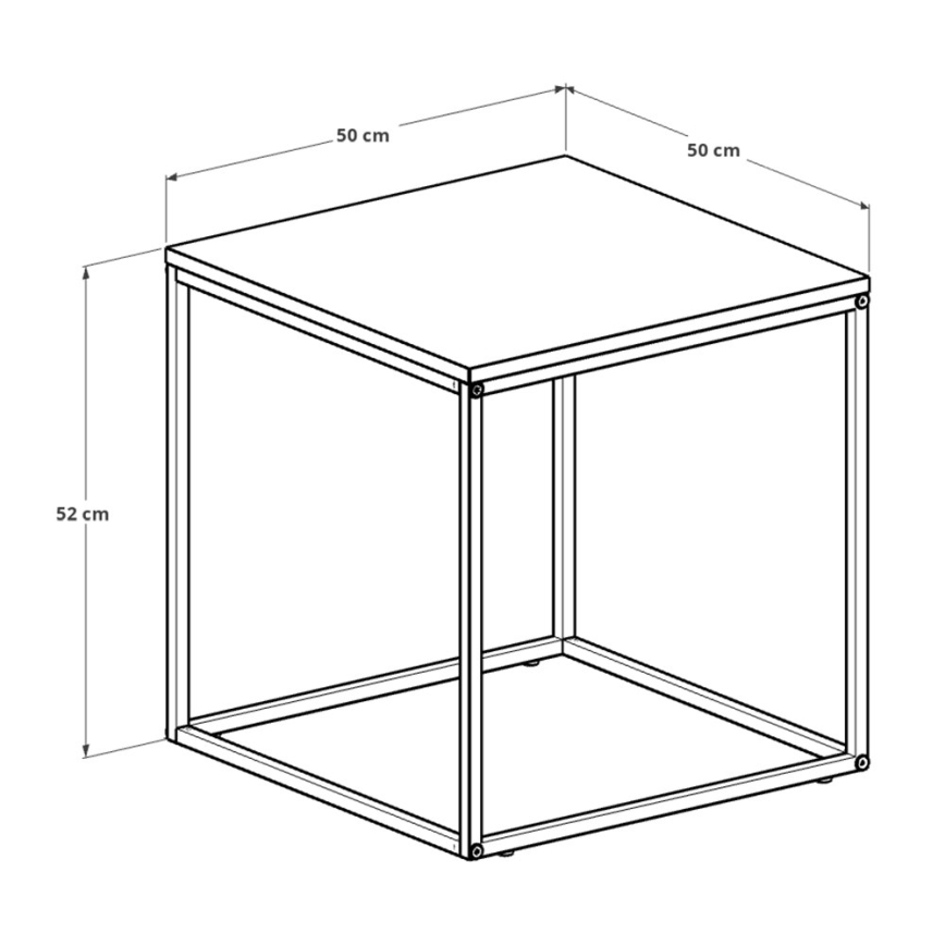 Soffbord 52x50 cm svart