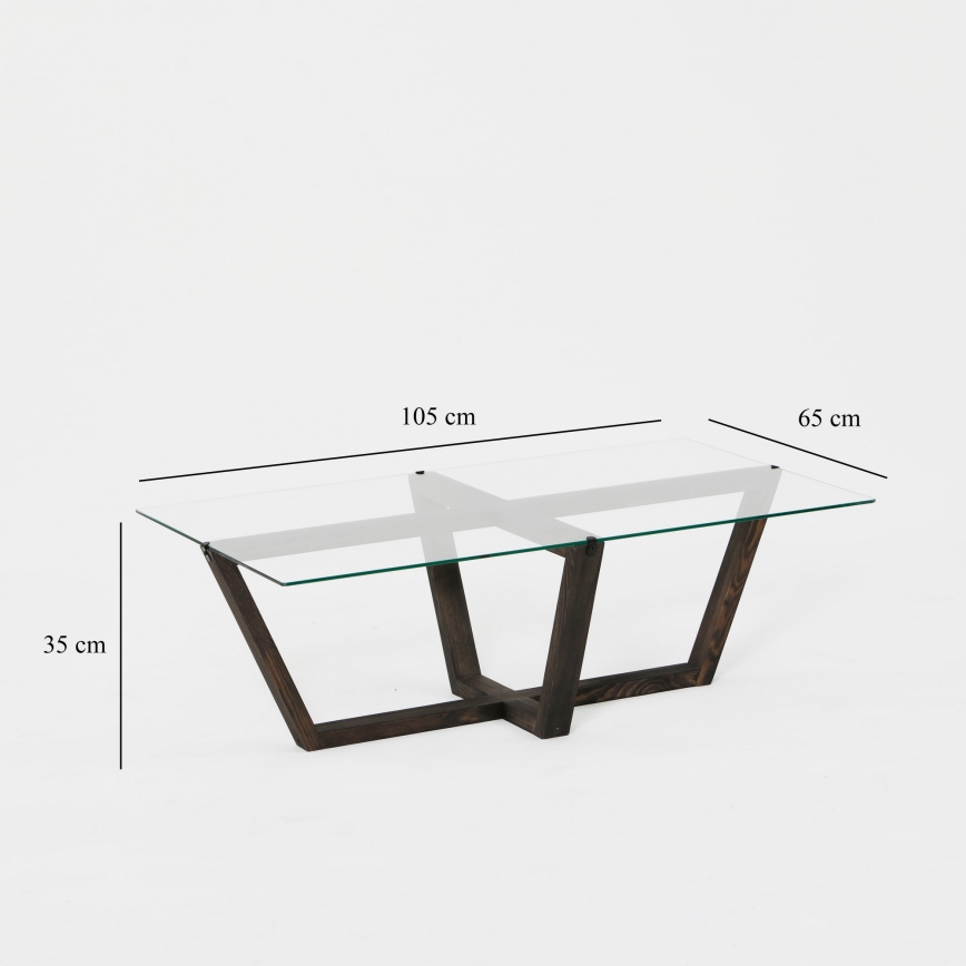 Soffbord AMALFI 35x105 cm tall/genomskinlig