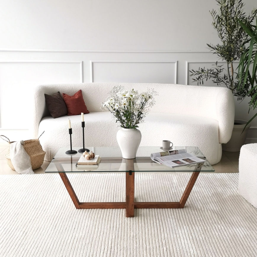 Soffbord AMALFI 35x105 cm tall/genomskinlig