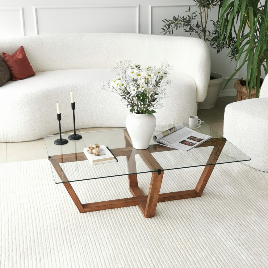 Soffbord AMALFI 35x105 cm tall/genomskinlig