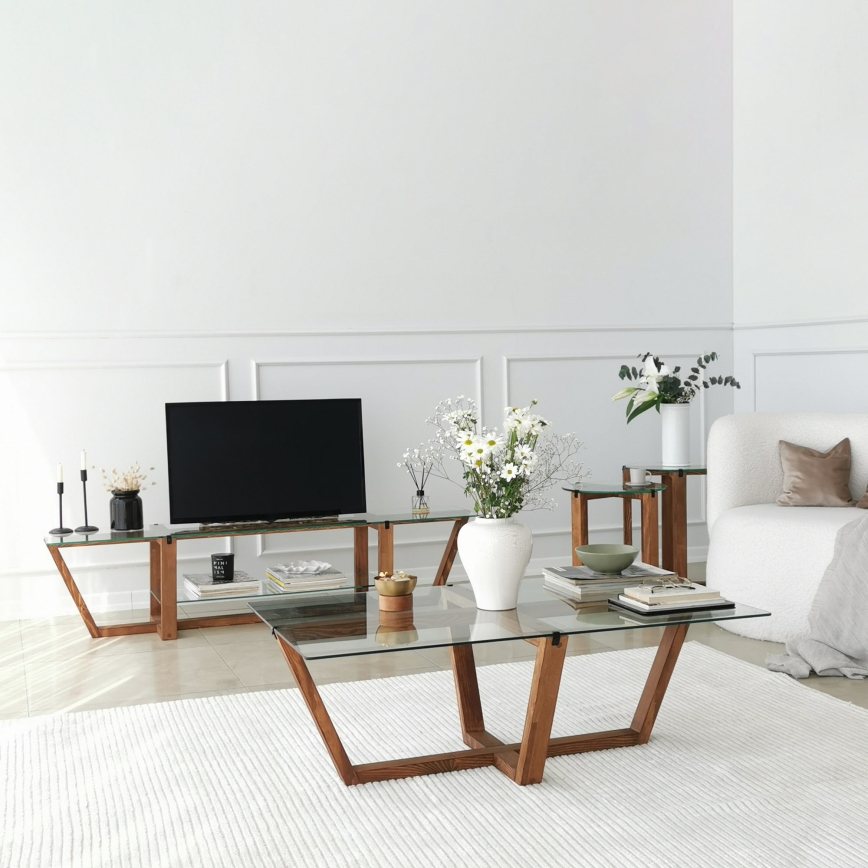 Soffbord AMALFI 35x105 cm tall/genomskinlig