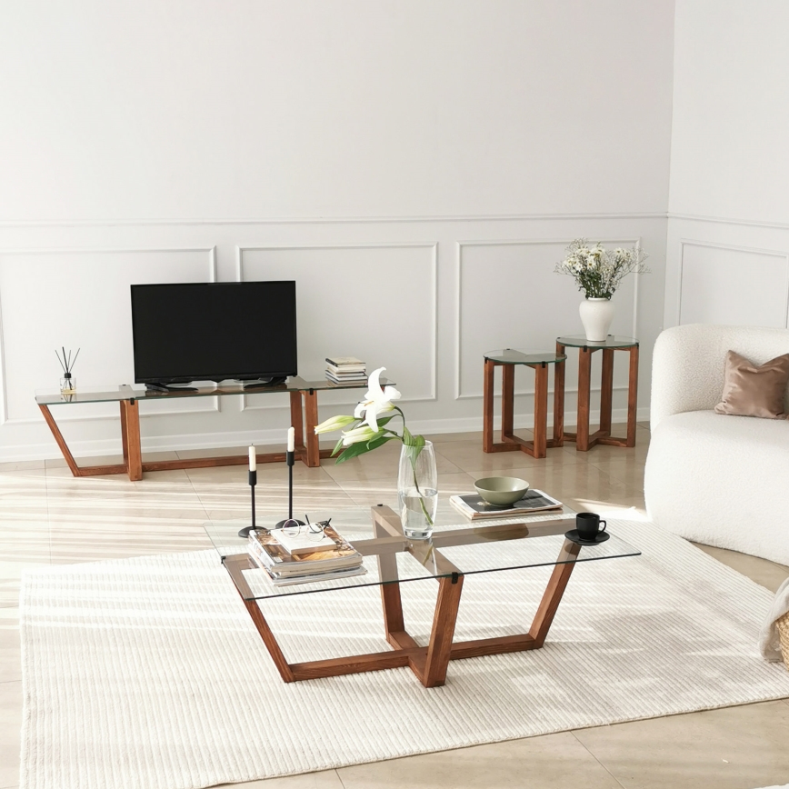 Soffbord AMALFI 35x105 cm tall/genomskinlig