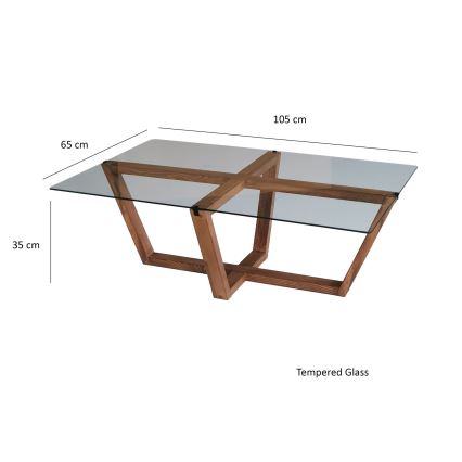 Soffbord AMALFI 35x105 cm tall/genomskinlig