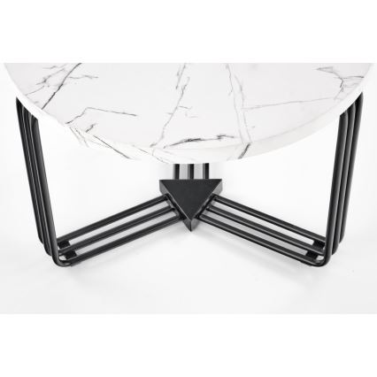 Soffbord ANTICA 41x55 cm svart/marmordekor
