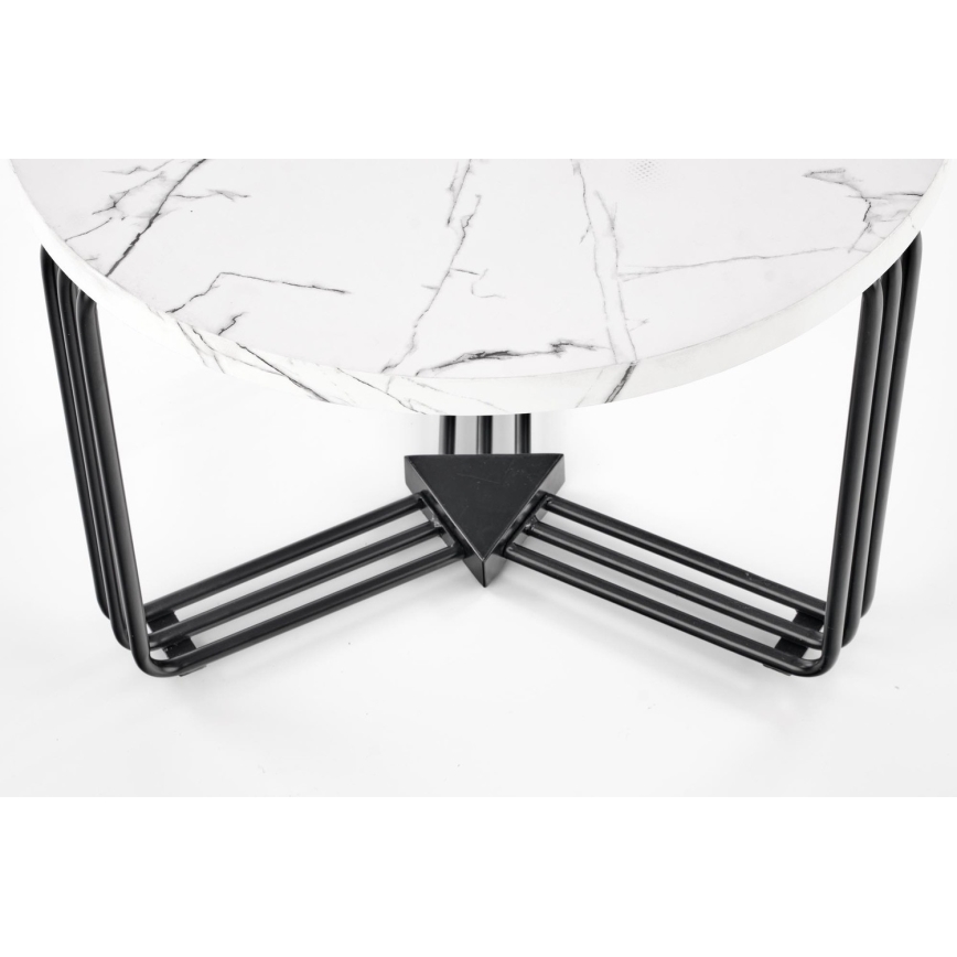Soffbord ANTICA 41x55 cm svart/marmordekor