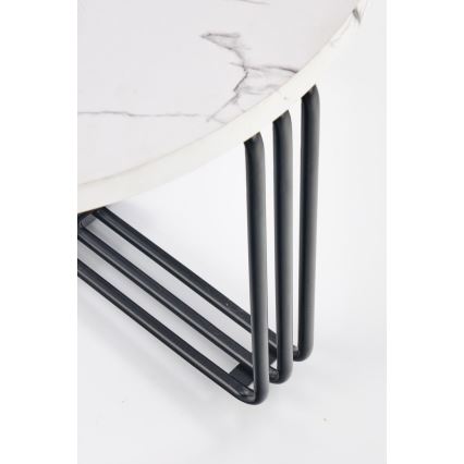 Soffbord ANTICA 41x55 cm svart/marmordekor