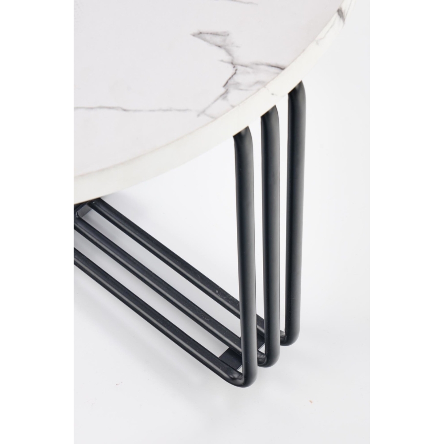 Soffbord ANTICA 41x55 cm svart/marmordekor