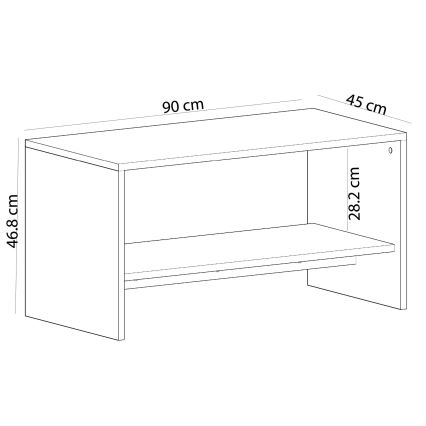 Soffbord APOLLON 47x90 cm beige/vit