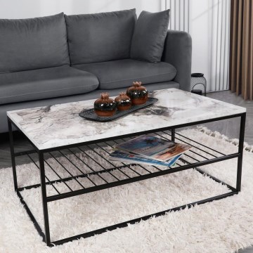 Soffbord ASUDE 43x95 cm svart/vit