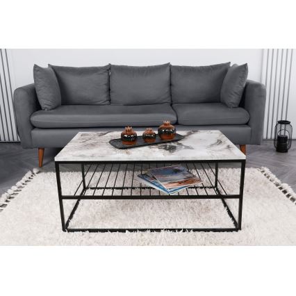 Soffbord ASUDE 43x95 cm svart/vit
