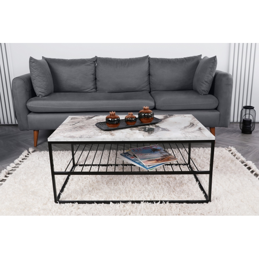 Soffbord ASUDE 43x95 cm svart/vit