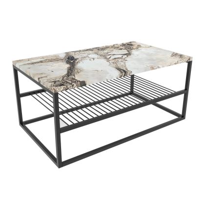 Soffbord ASUDE 43x95 cm svart/vit