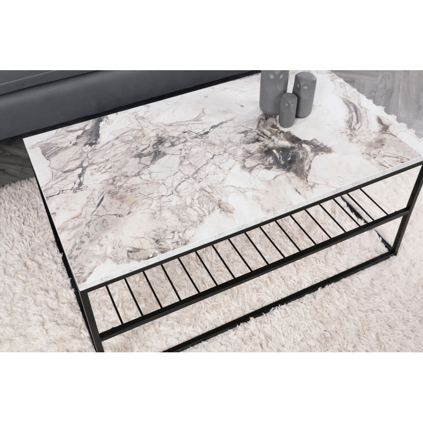 Soffbord ASUDE 43x95 cm svart/vit