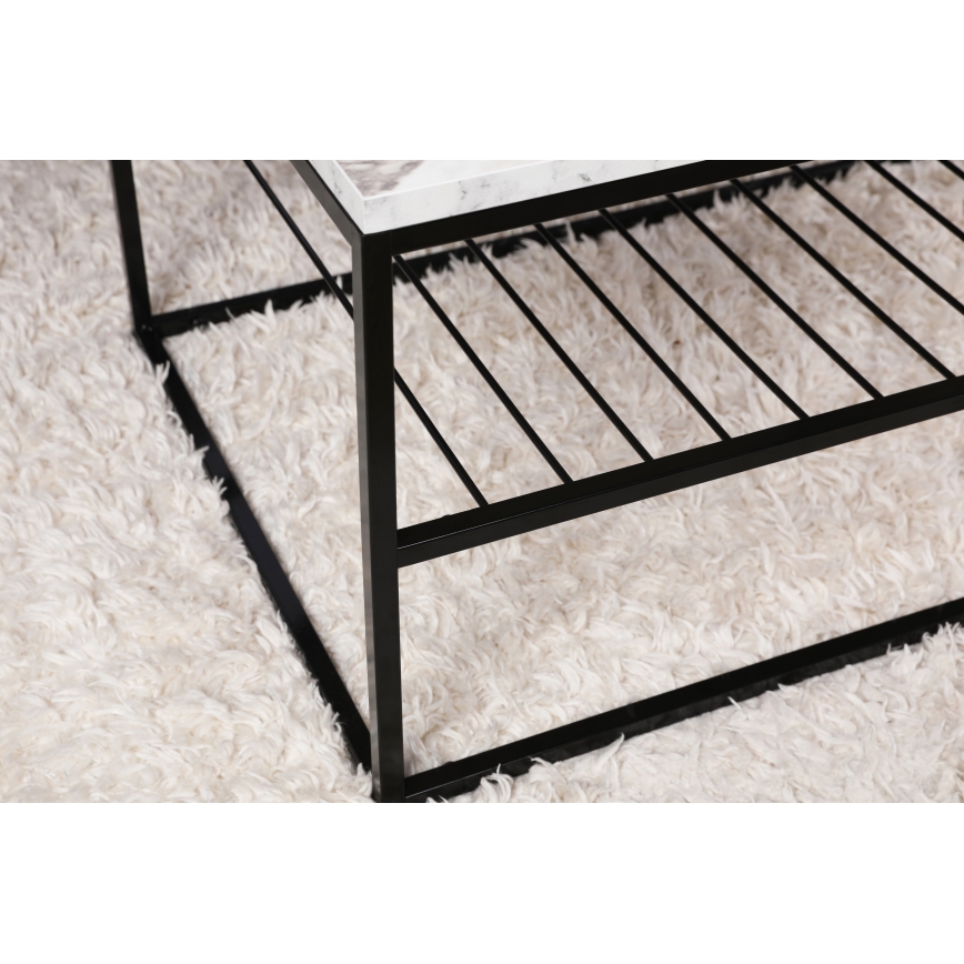 Soffbord ASUDE 43x95 cm svart/vit