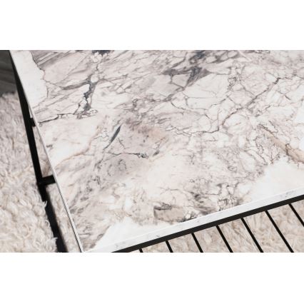 Soffbord ASUDE 43x95 cm svart/vit