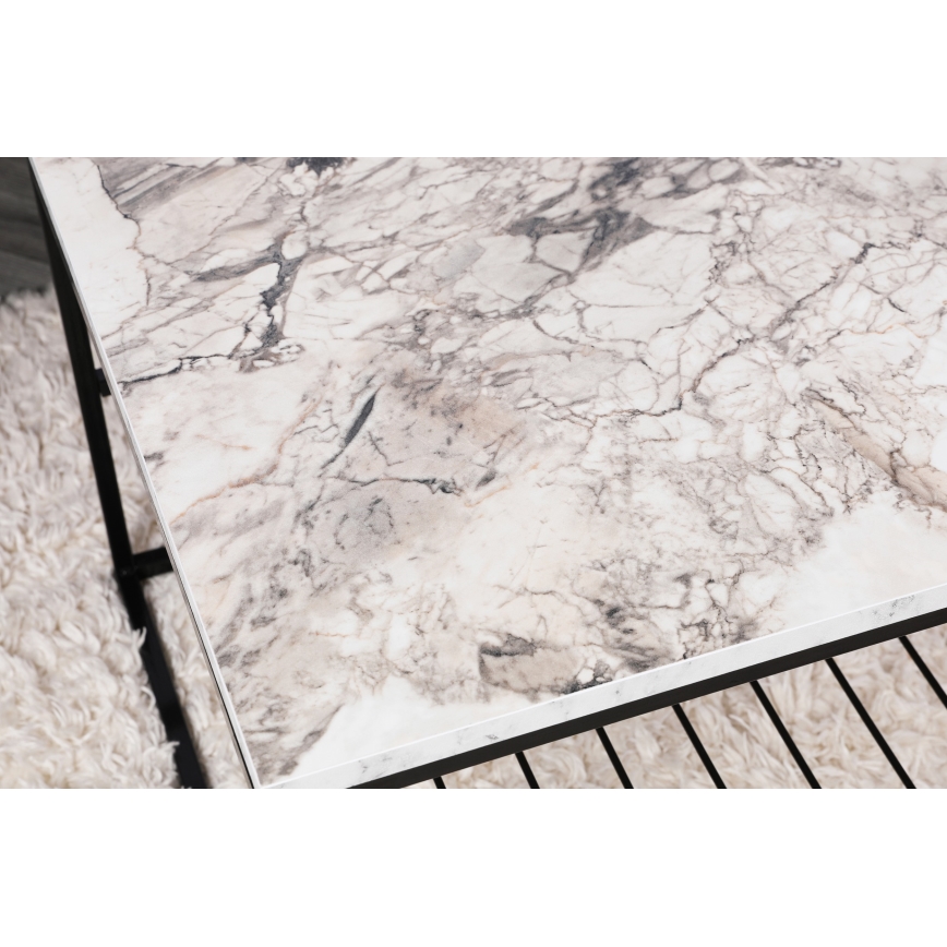 Soffbord ASUDE 43x95 cm svart/vit