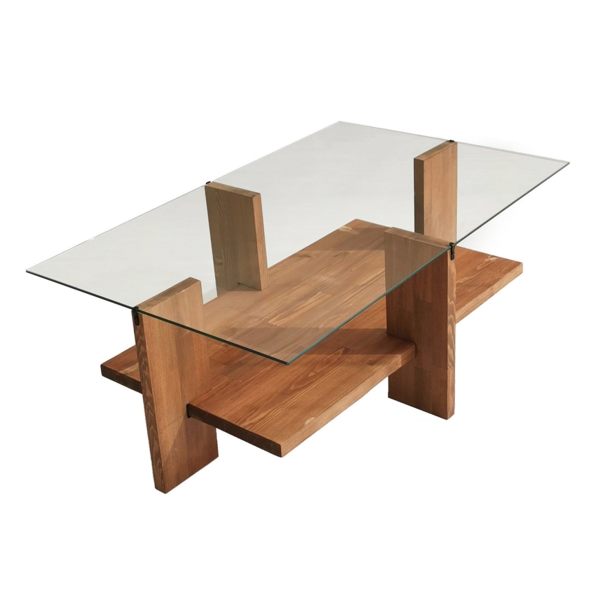 Soffbord BABYLON 40x105 cm brun/genomskinlig