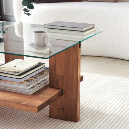 Soffbord BABYLON 40x105 cm brun/genomskinlig