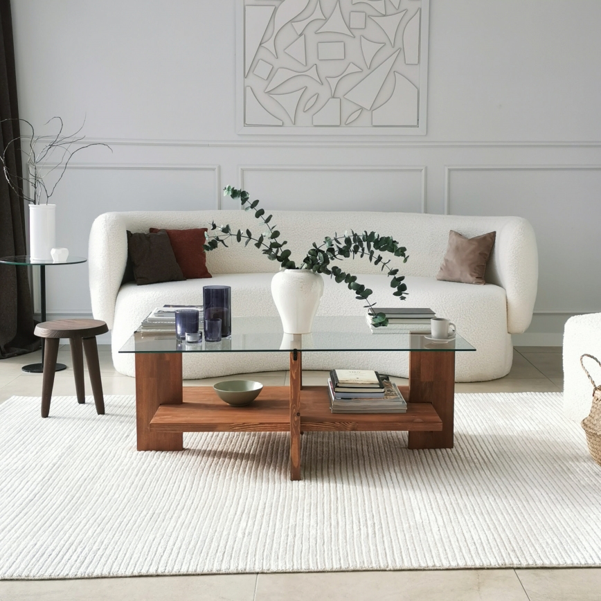 Soffbord BABYLON 40x105 cm brun/genomskinlig