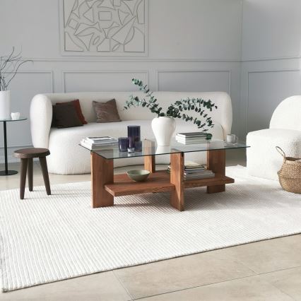 Soffbord BABYLON 40x105 cm brun/genomskinlig