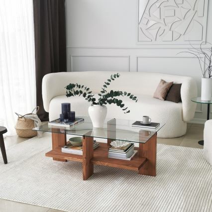 Soffbord BABYLON 40x105 cm brun/genomskinlig