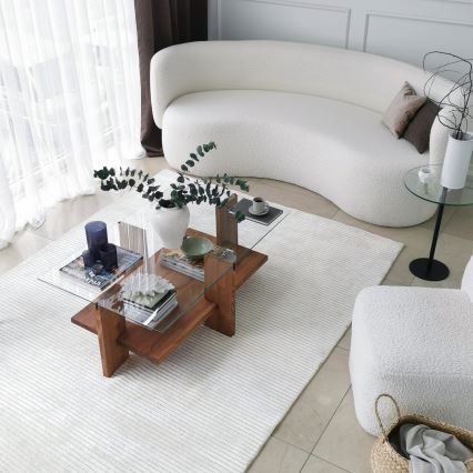 Soffbord BABYLON 40x105 cm brun/genomskinlig