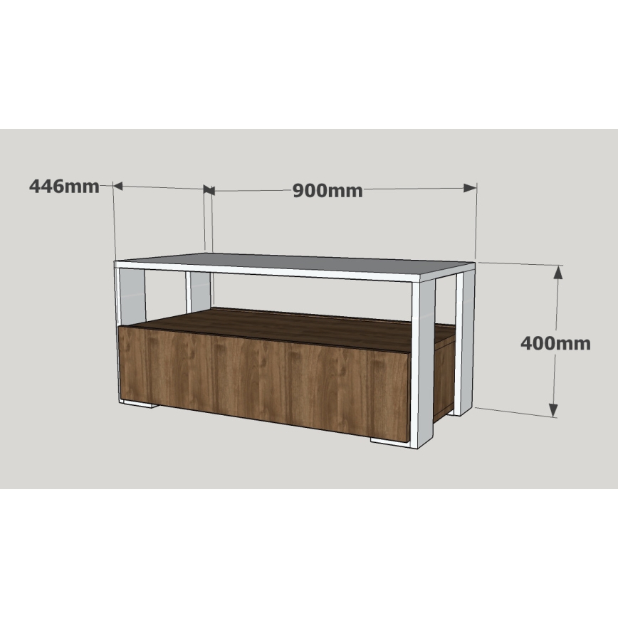 Soffbord BALINA 40x90 cm vit