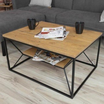 Soffbord BASICLOFT 40x80 cm svart/brun