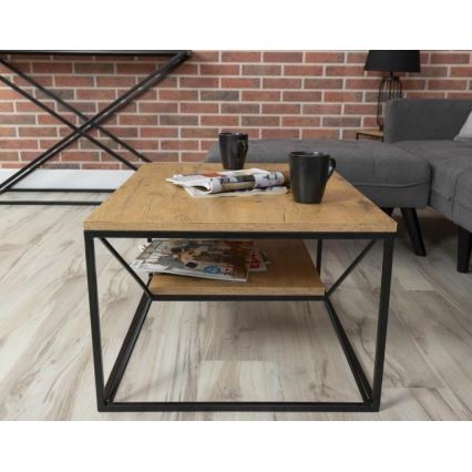 Soffbord BASICLOFT 40x80 cm svart/brun