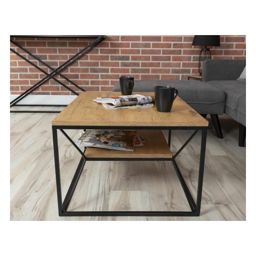 Soffbord BASICLOFT 40x80 cm svart/brun