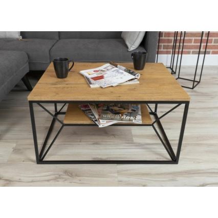 Soffbord BASICLOFT 40x80 cm svart/brun