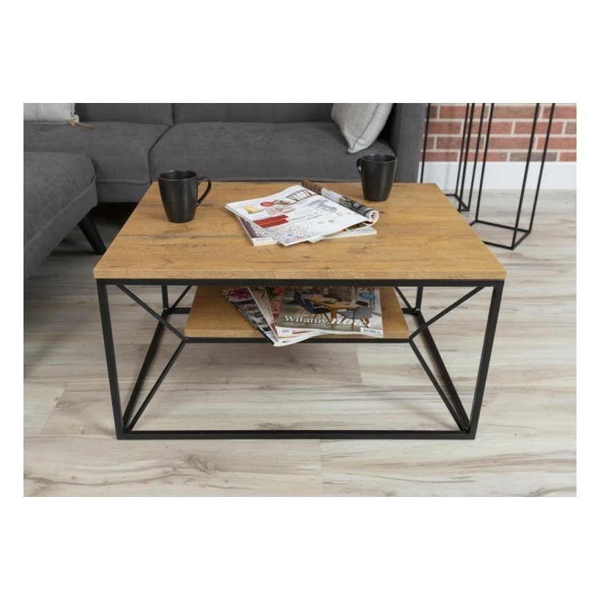 Soffbord BASICLOFT 40x80 cm svart/brun