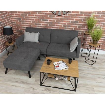 Soffbord BASICLOFT 40x80 cm svart/brun