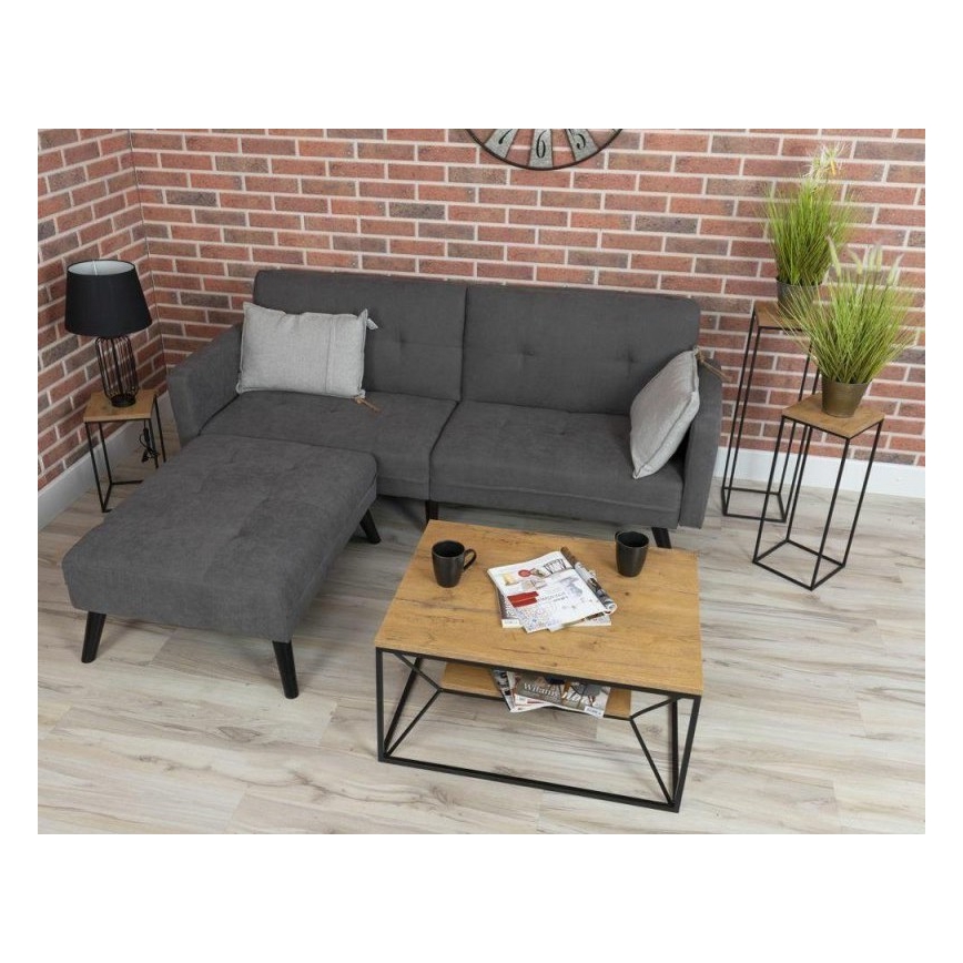 Soffbord BASICLOFT 40x80 cm svart/brun