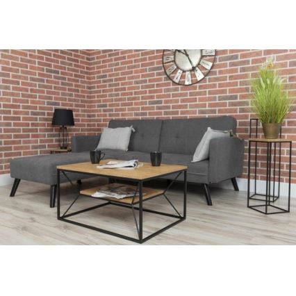 Soffbord BASICLOFT 40x80 cm svart/brun