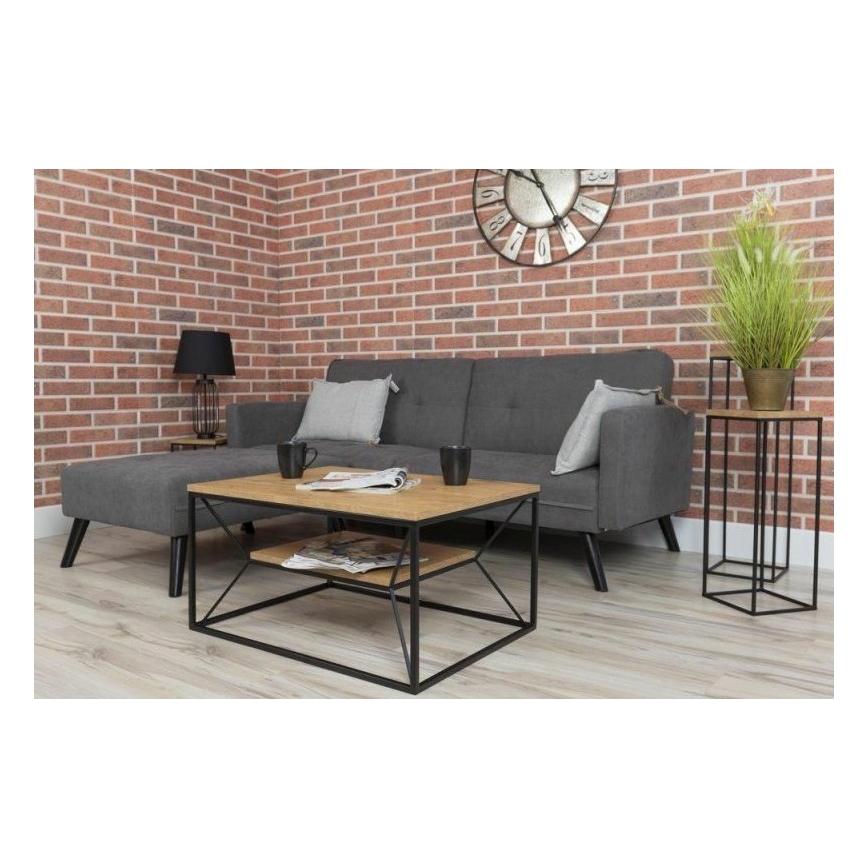 Soffbord BASICLOFT 40x80 cm svart/brun