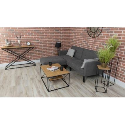 Soffbord BASICLOFT 40x80 cm svart/brun