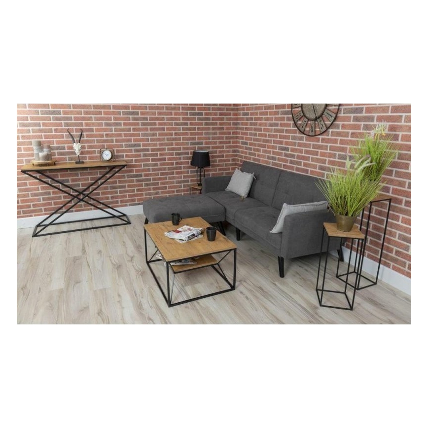 Soffbord BASICLOFT 40x80 cm svart/brun