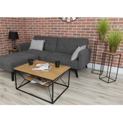 Soffbord BASICLOFT 40x80 cm svart/brun